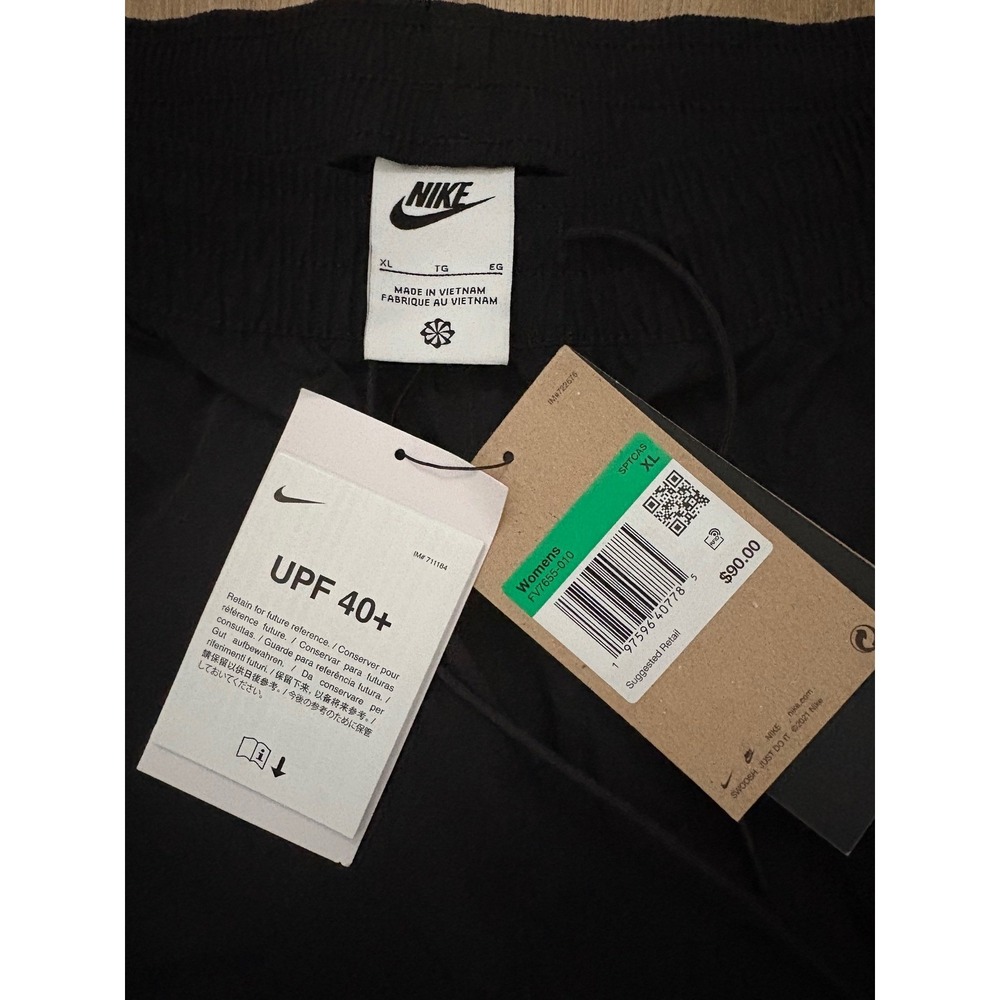 NWT Women's Nike Windrunner High-Waisted Woven Open-Hem Pants - XL - Black - Picture 6 of 11